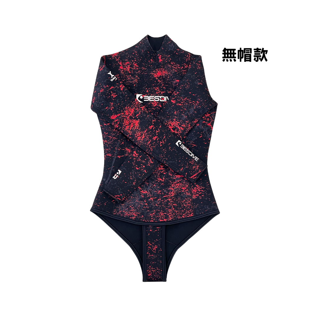 (售完刪除) ▲現貨 Bestdive 女款 3mm迷彩系列 藍洞迷彩 - 火山紅 2026