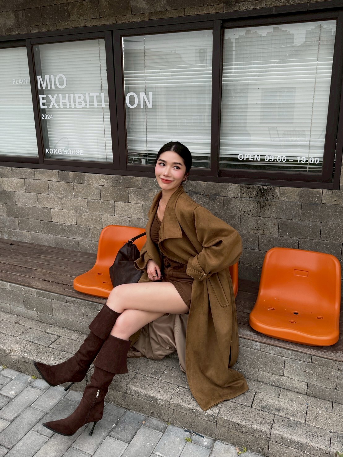 秋冬仿麂皮質感長版外套