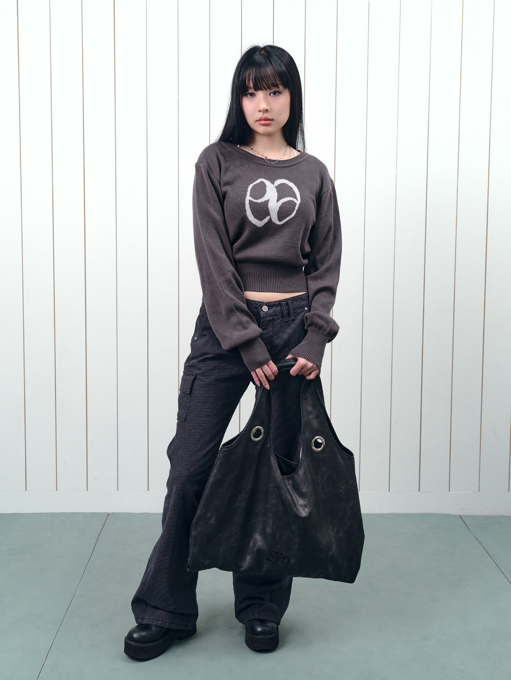 ASON MOLLY CROP KNIT 針織衫 針織上衣 針織LOGO 短版 修身 (3色)