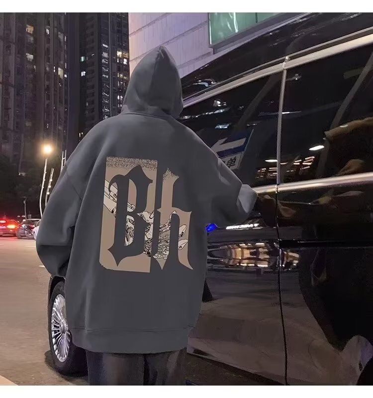 BH厚純棉連帽長袖大學T