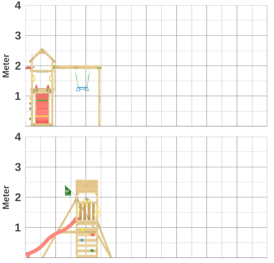 Jungle Cocoon - Wooden climbing frame with swing