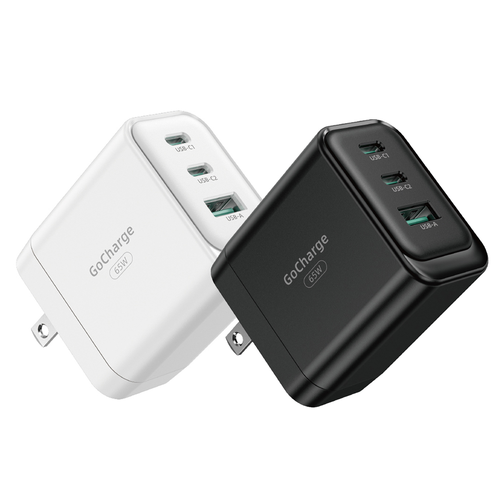 innostyle 三孔 65W Type-C+USB PD/GaN氮化鎵快充充電器充電頭 GoCharge 台灣BSMI/歐美RoHS/FCC認證