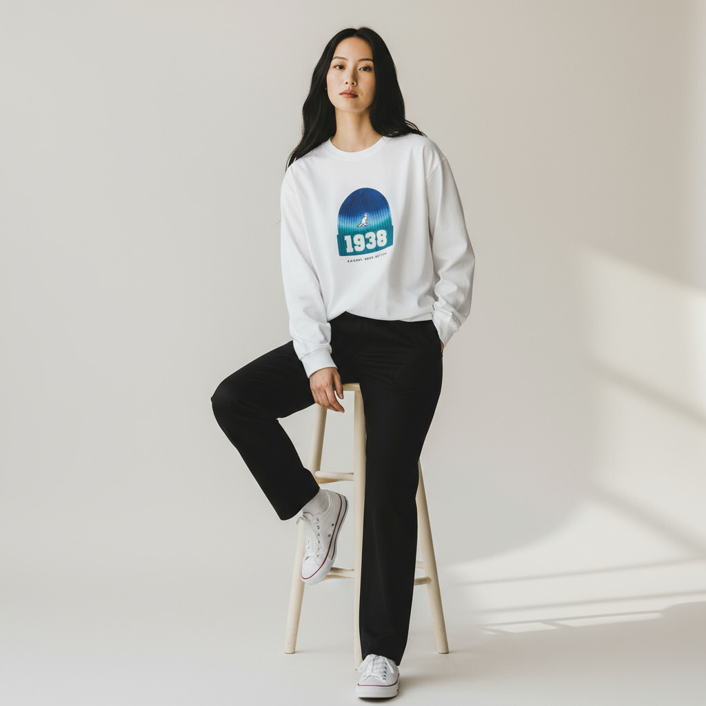 KANGOL 長袖 白色 毛帽圖案 LOGO刺繡 薄長T 中性 6555100200