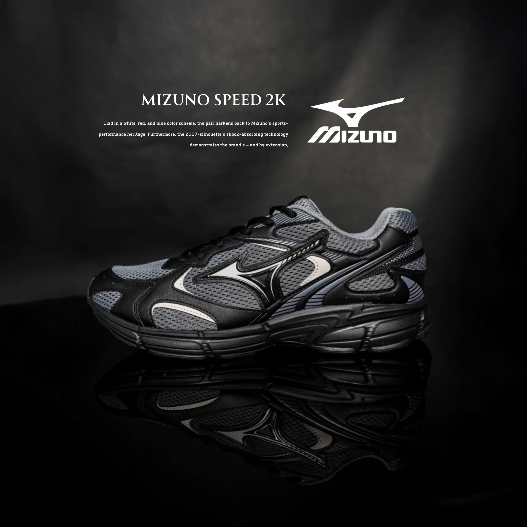 NICEDAY 代購 Mizuno Speed 2k 美津濃 黑灰 灰 鐵灰 男女鞋 復古 機能 慢跑 D1GH222907