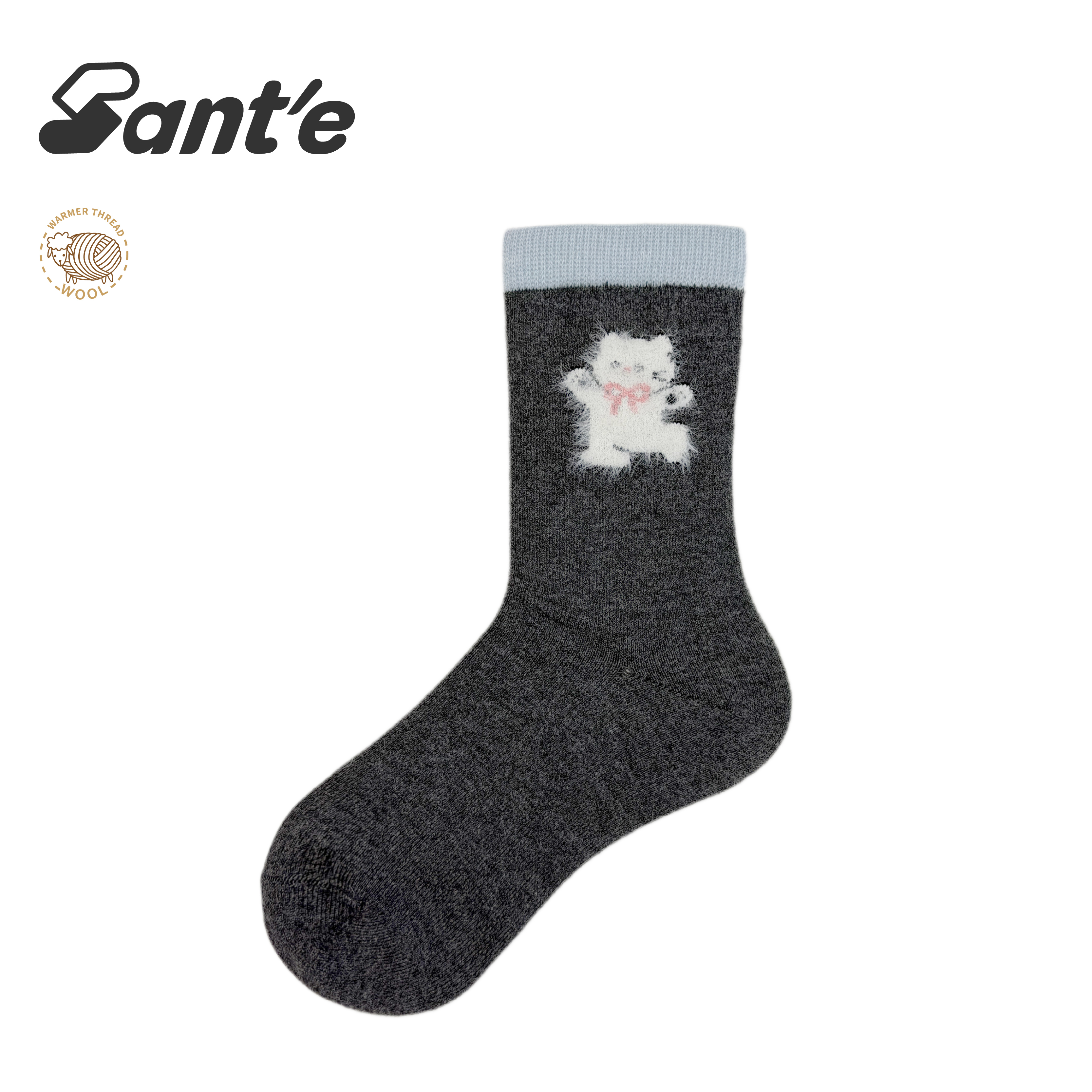 Santé 台灣 灰調中筒羊毛襪 女款 (4色) 44SA2360