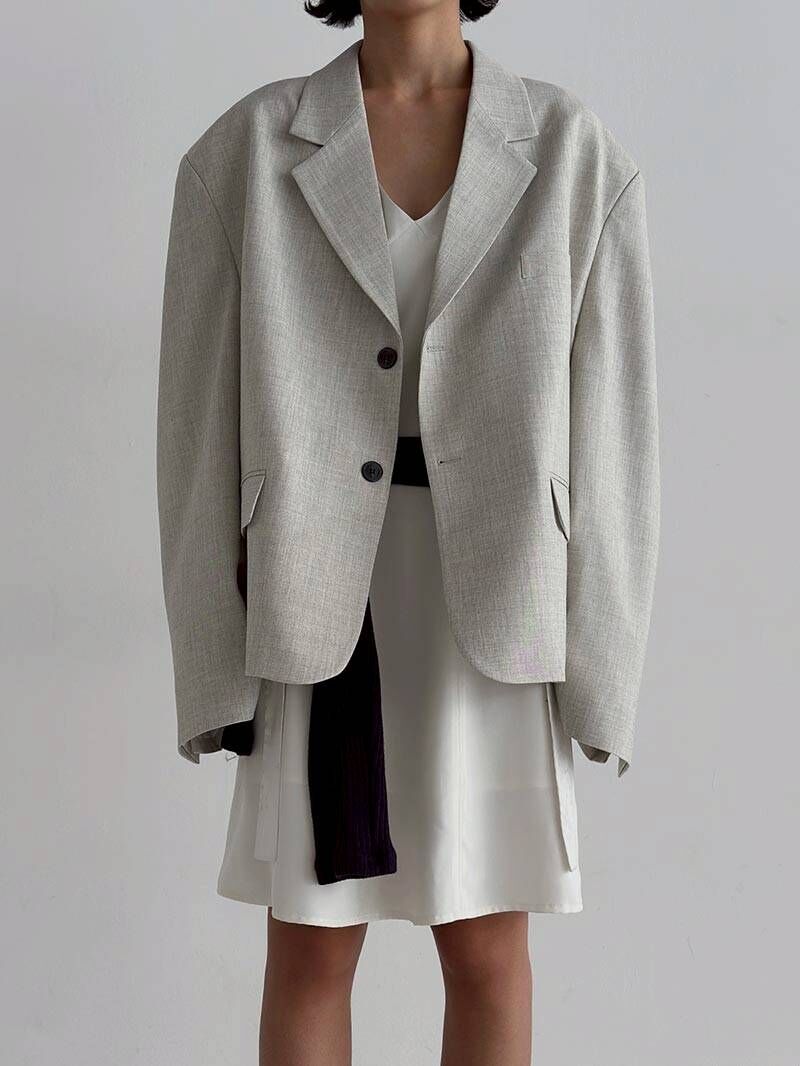 (韓國限時特價)短款雙扣西裝夾克外套