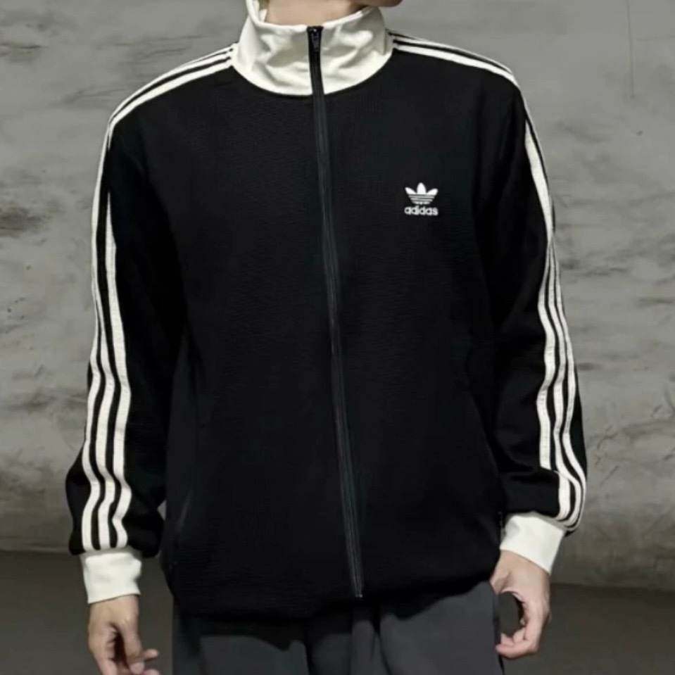 ADIDAS ORIGINALS 深紫色 修身 三線外套 羅紋立領 羅紋下擺 IY9882