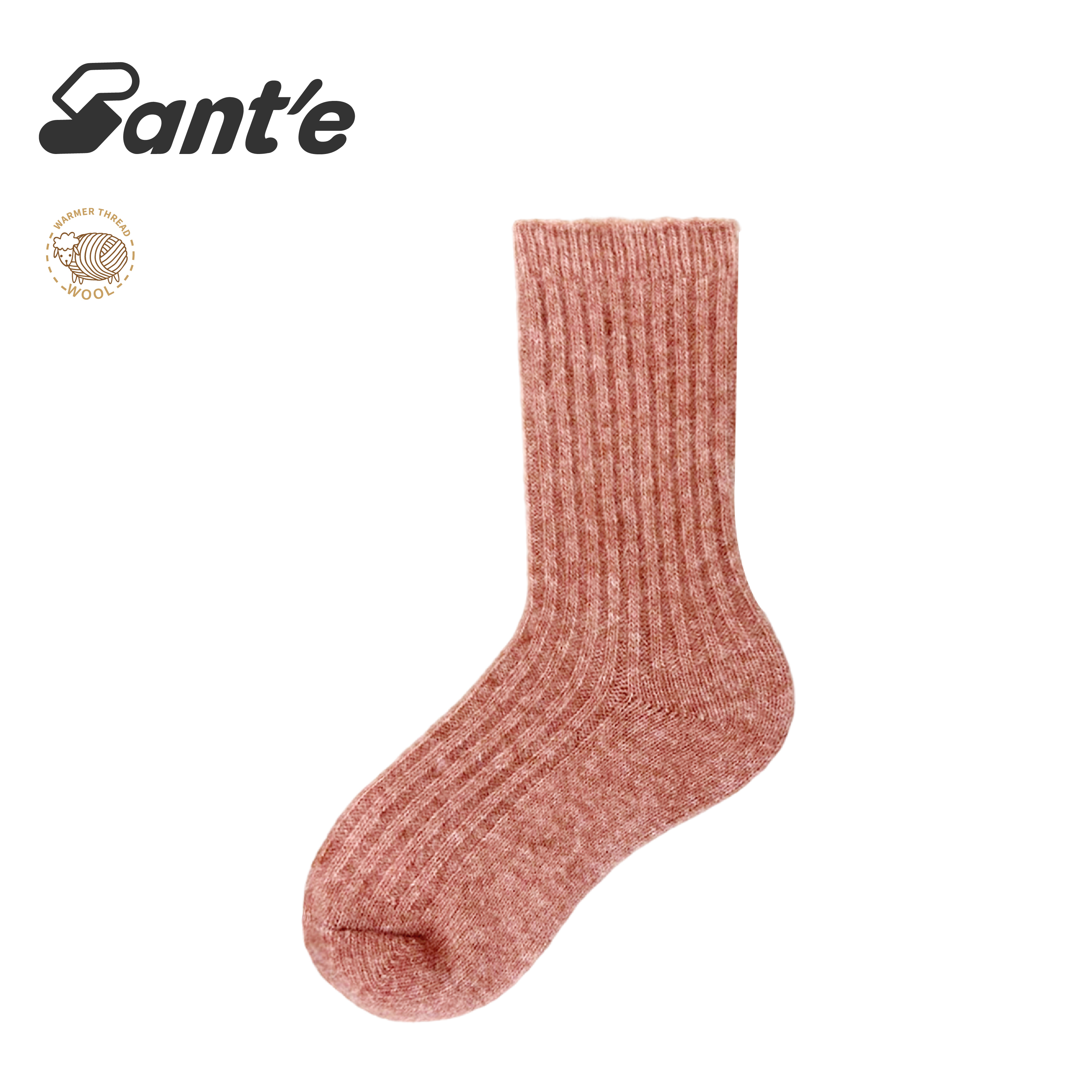 Santé 台灣 花紗中筒羊毛襪 女款 (4色) 44SA2277