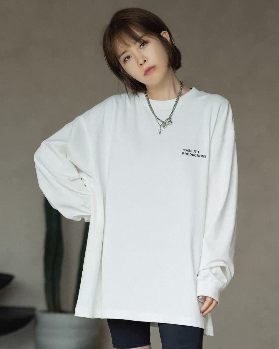 #預購 MASSULTI 25AW 日系復古310g 重磅純棉小領口純色寬鬆打底衫 六色