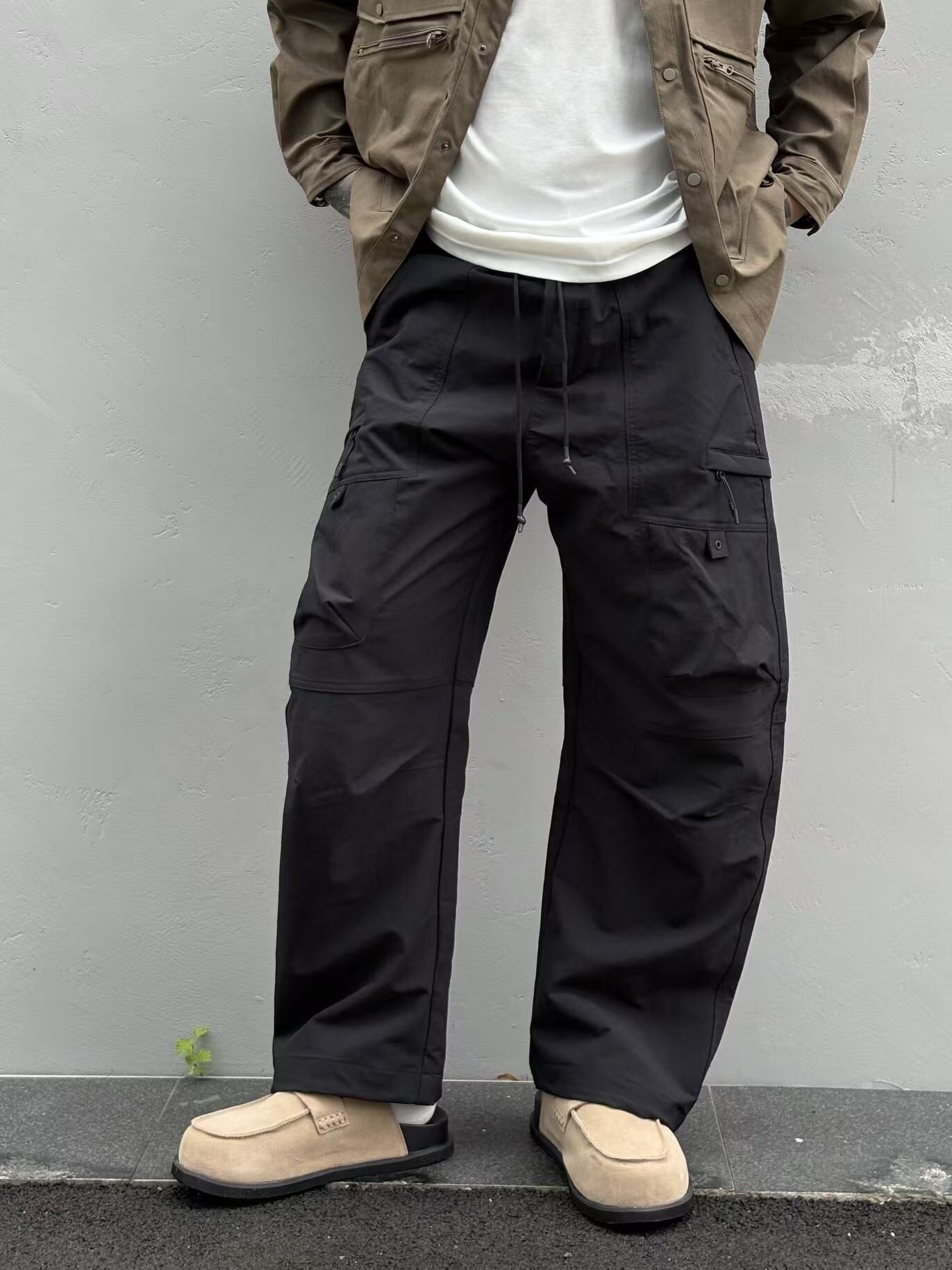 XCTRL 美式弧形彎刀工裝長褲-黑