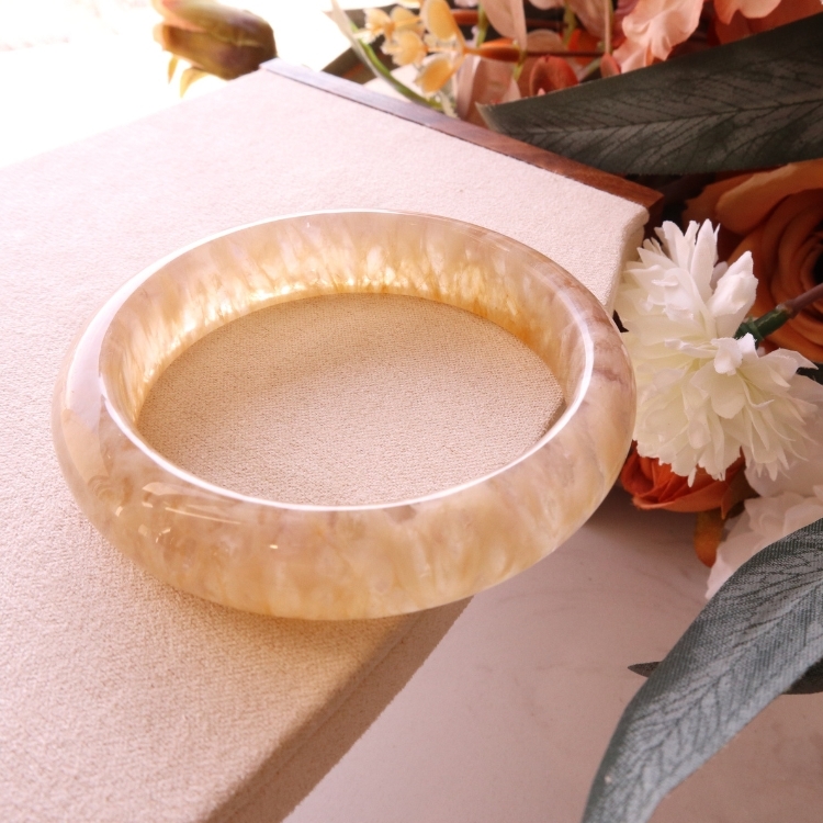 【天然石水晶手鐲】黃紫兔毛水晶 稀有雙面雙色 手鐲