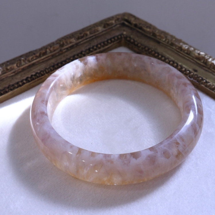 【天然石水晶手鐲】黃紫兔毛水晶 稀有雙面雙色 手鐲