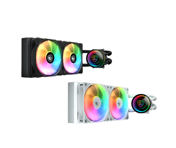 美洲獅 Cougar POSEIDON ELITE ARGB 240 水冷散熱器 散熱器 風扇 旋轉水冷頭 (黑/白)