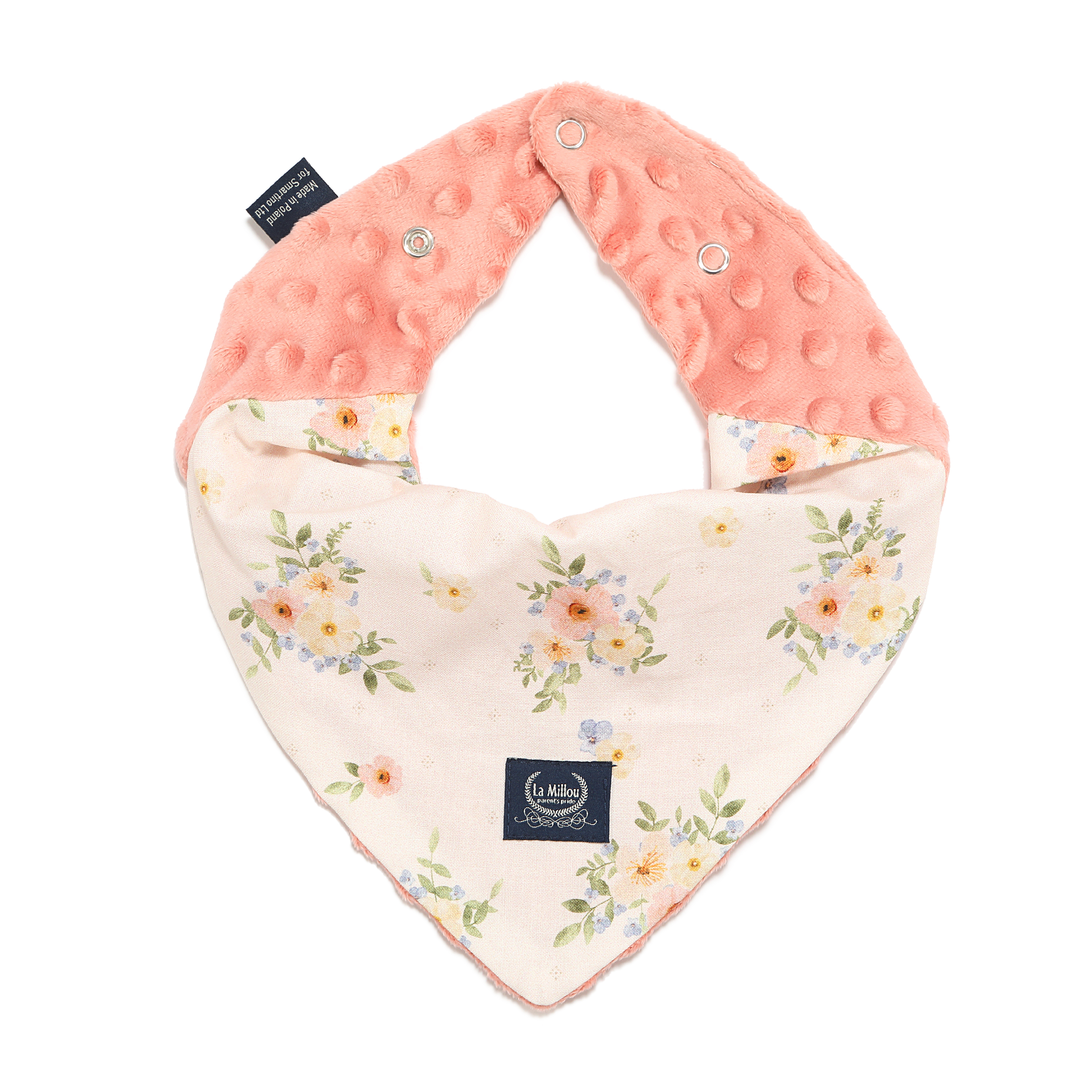 La Millou波蘭 豆豆圍兜領巾｜英倫後花園｜果漾蜜桃粉
