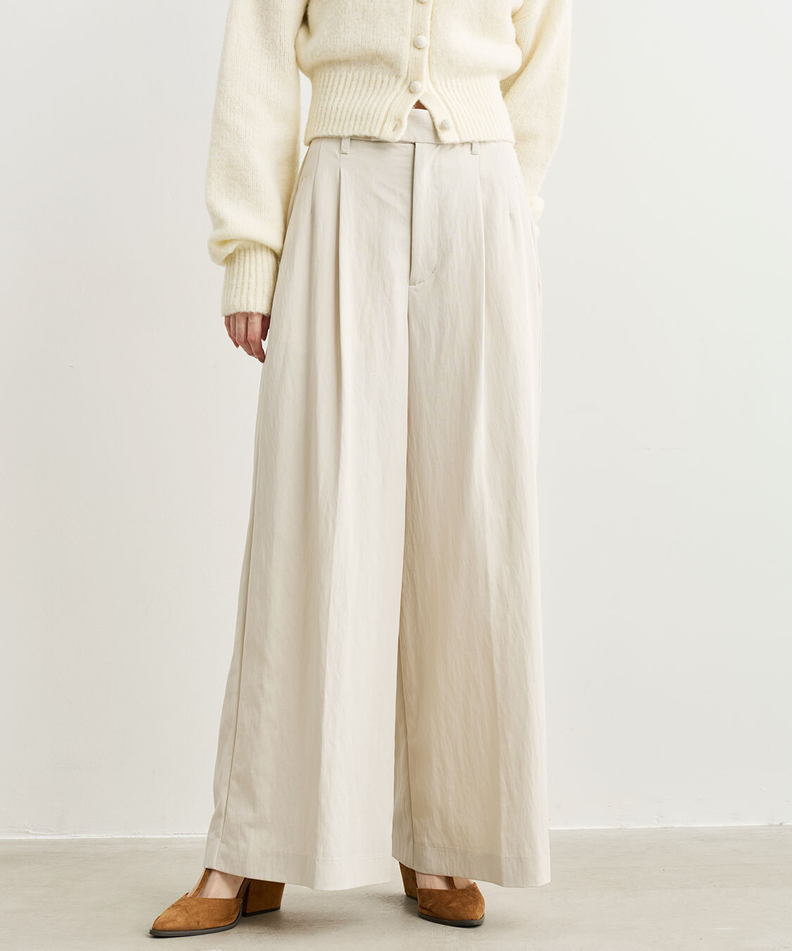 [現貨] 折扣 COCO DEAL 舒適寬版長褲 灰褐1號