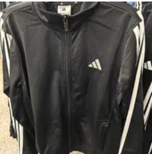 [S] ADIDAS BLACK/WHITE TRICOT 3-STRIPES TRACK JACKET, JC8889-BLACK/WHITE (SAD281)