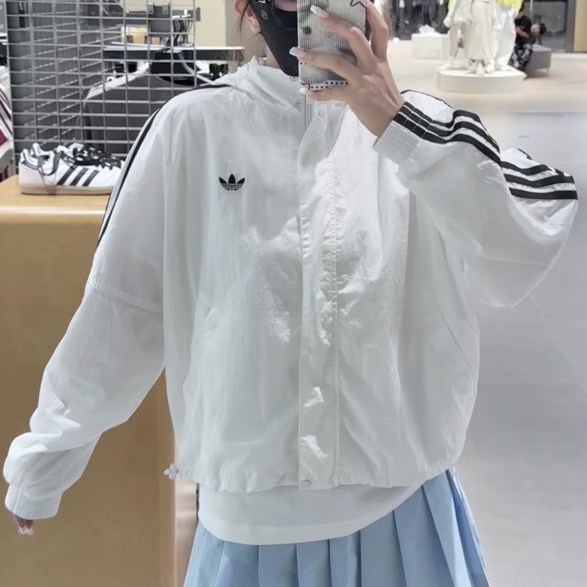 ADIDAS ORIGINALS 連帽 風衣外套 三線 防風 運動 女款 JX1450