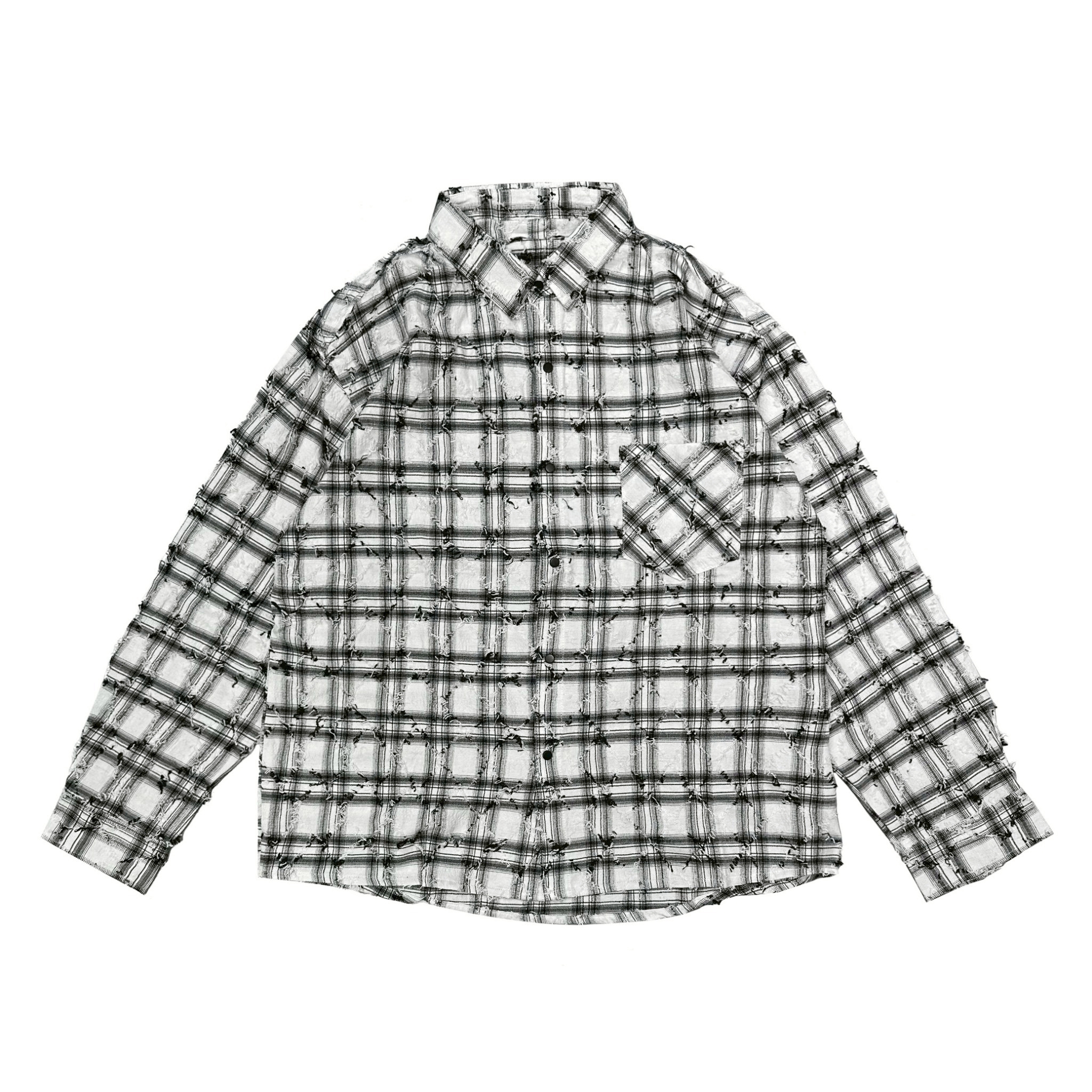 XCTRL 刀割破壞格紋襯衫