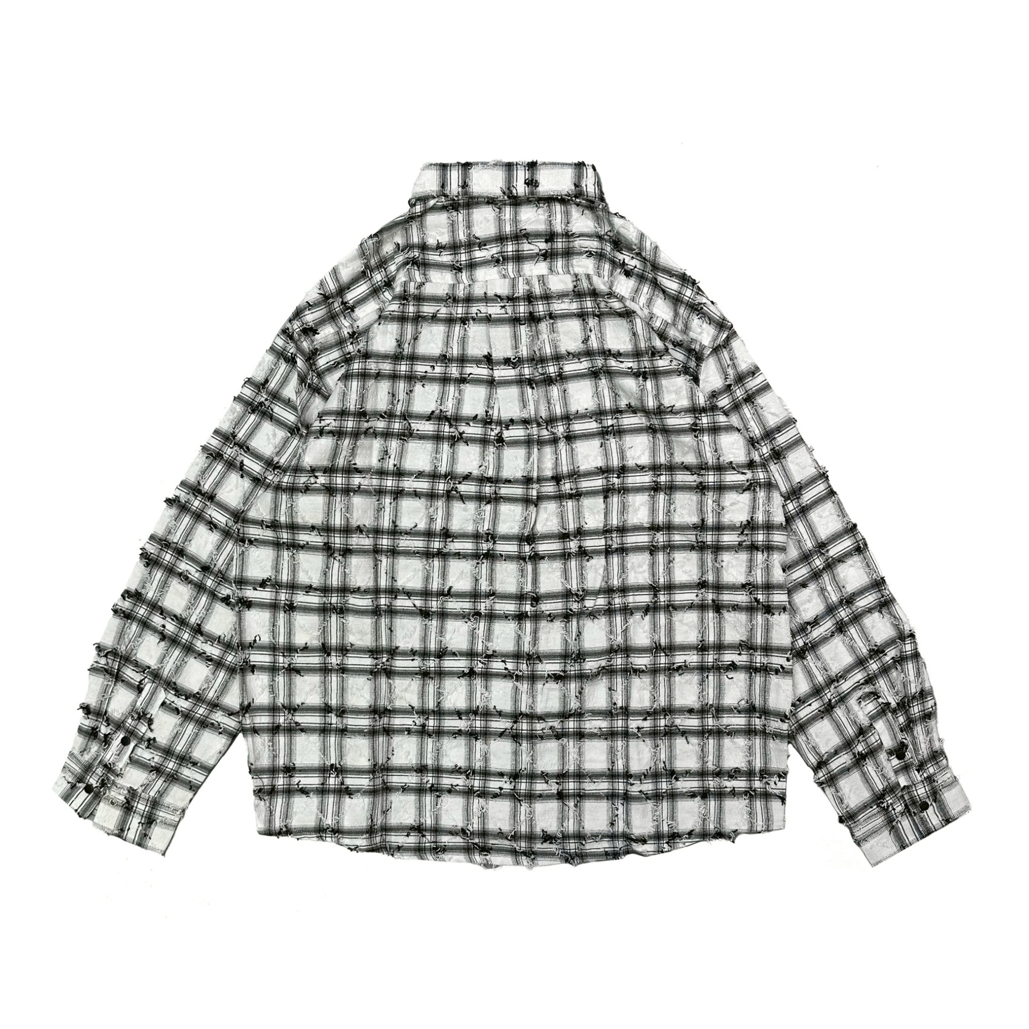 XCTRL 刀割破壞格紋襯衫