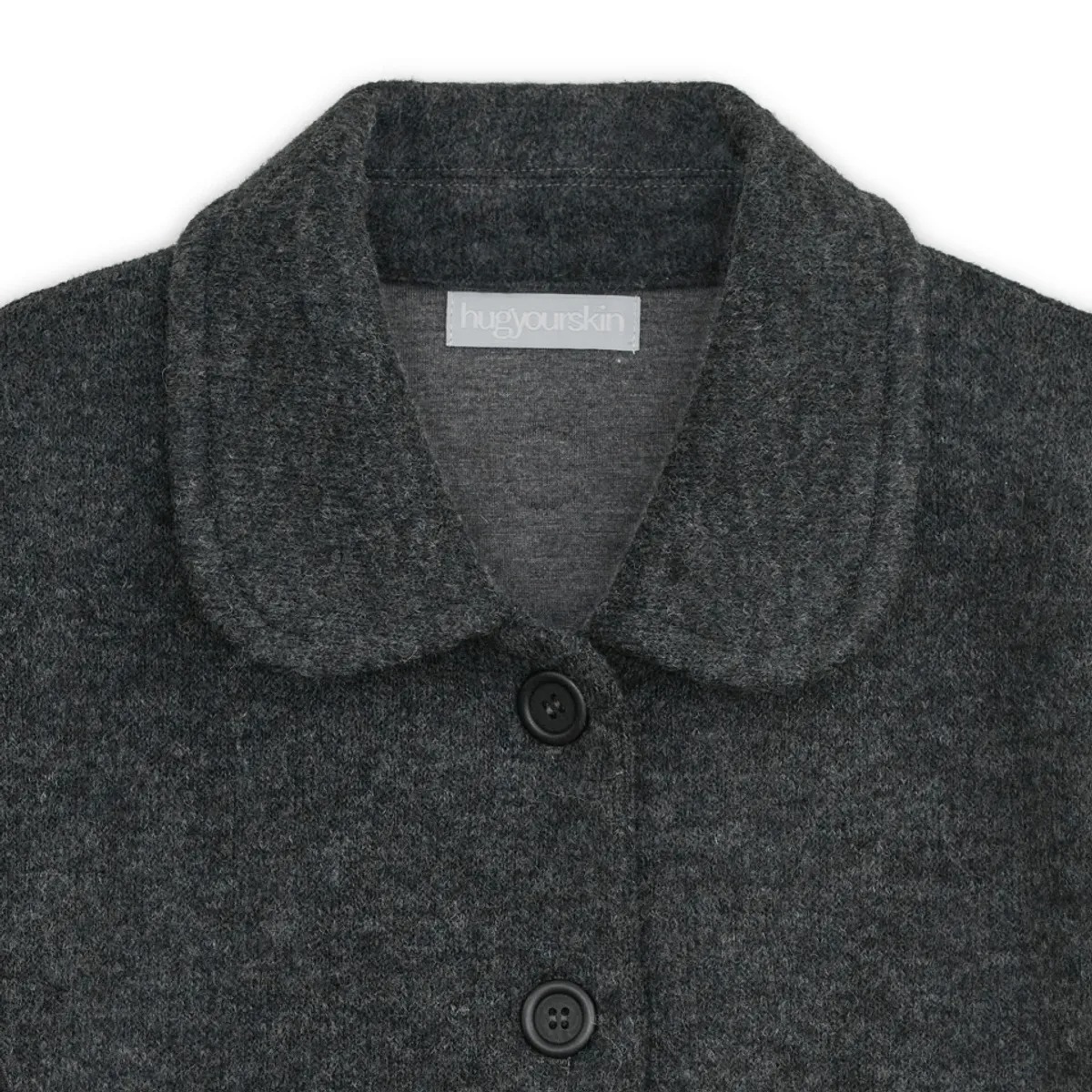 HUG YOUR SKIN) Round collar knit jacket - 2col