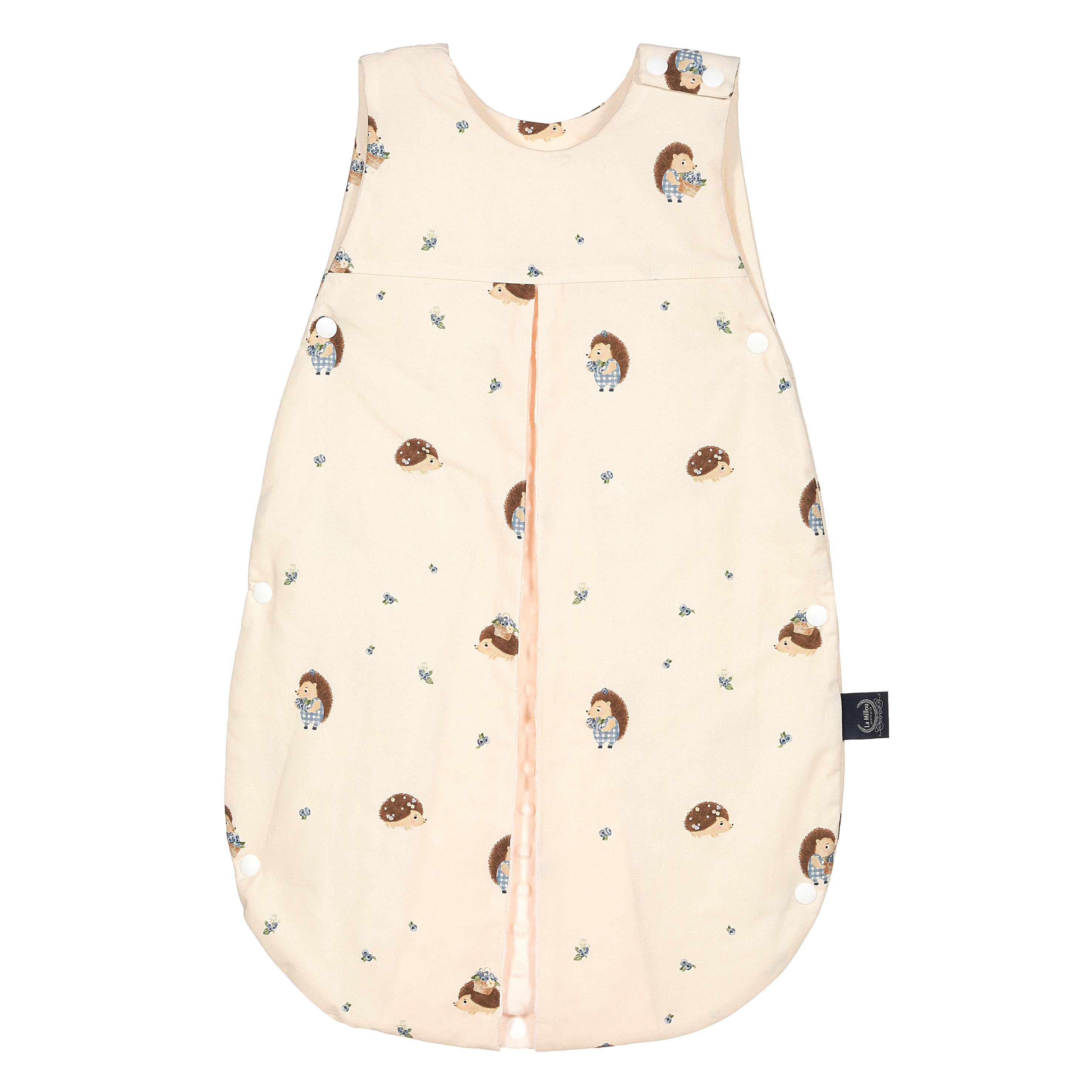 La Millou波蘭 豆豆防踢被/防踢背心分腿扣(70cm)｜藍莓小刺蝟｜雲朵白