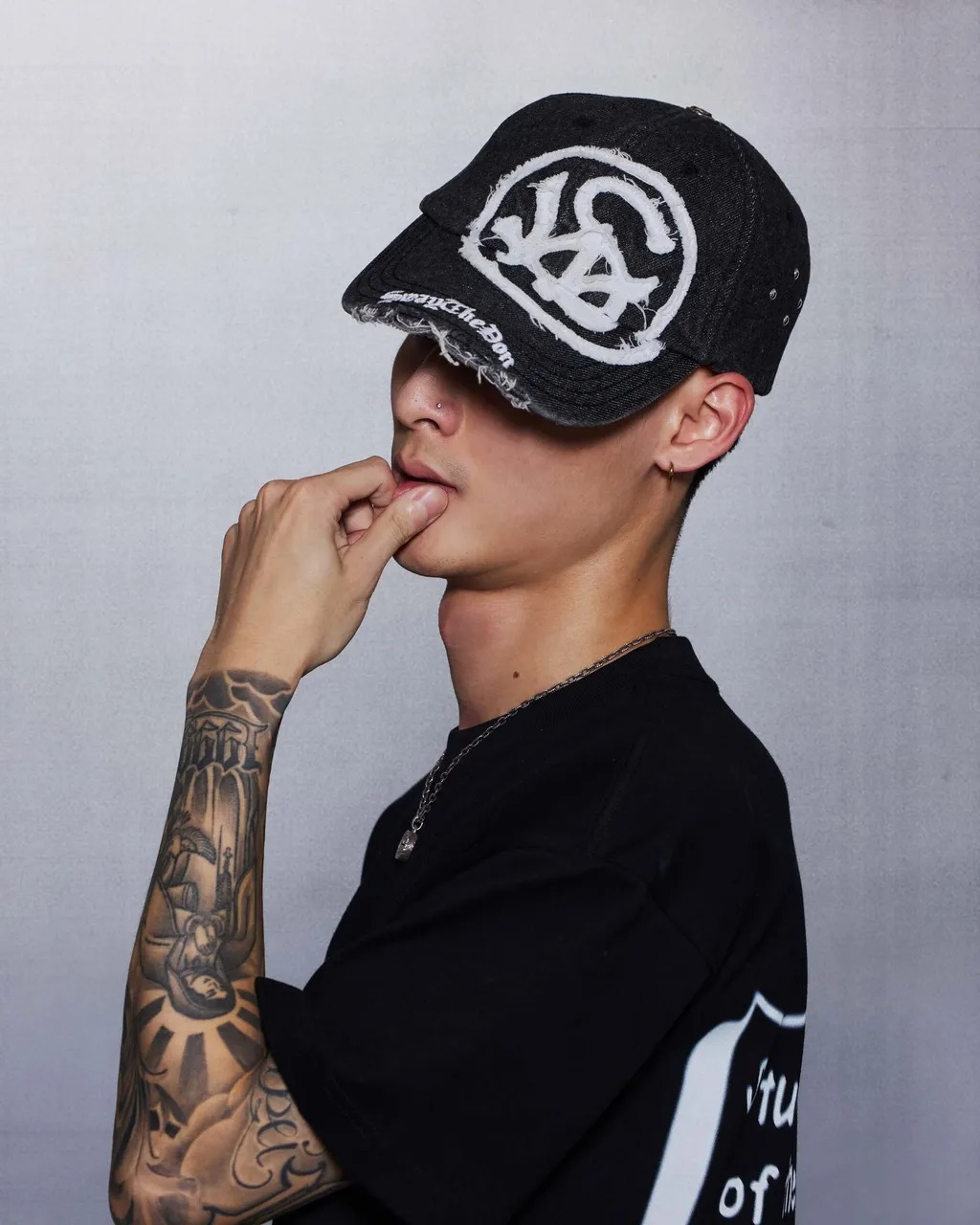 Sway the Don｜"Pure Game" Black Denim Dad Cap (Black Denim)