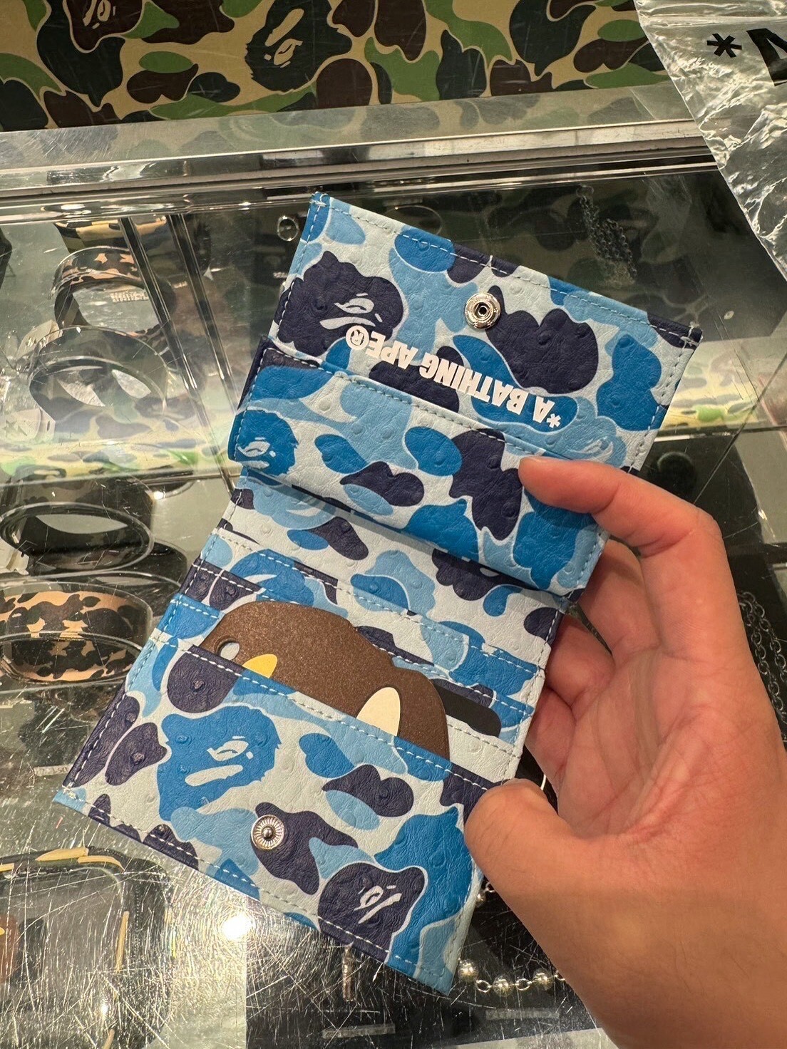 BAPE ABC CAMO 猿人頭藍迷彩皮夾