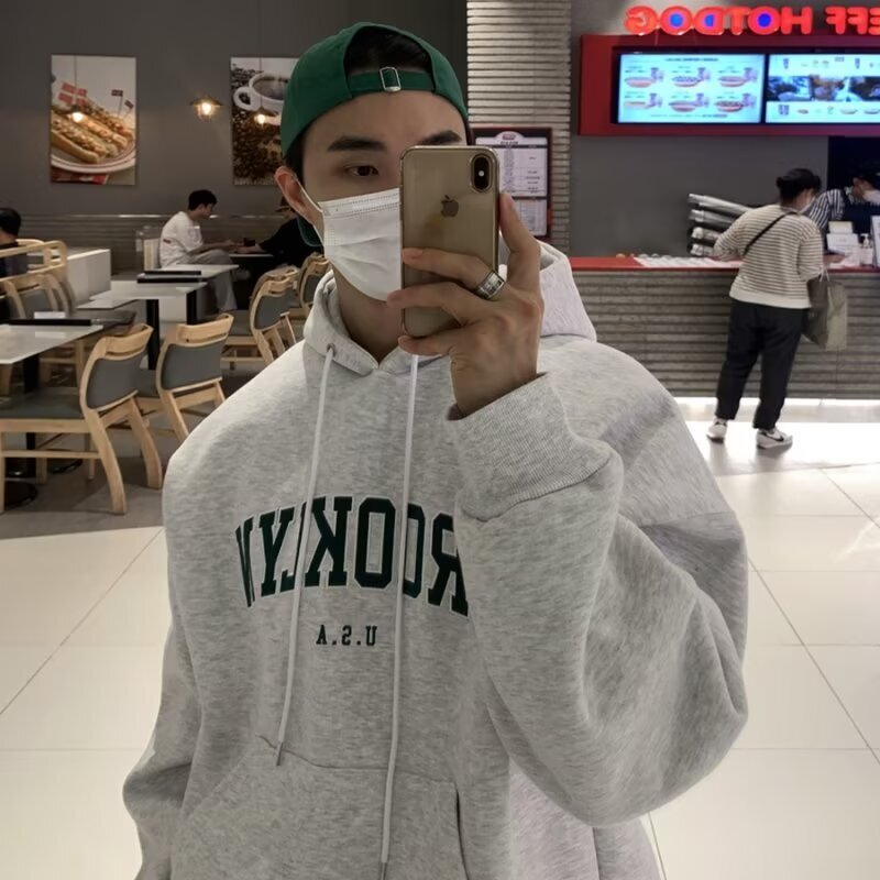 超韓氣質純棉連帽長袖大學T｜挺版慵懶厚磅衛衣｜YP STYLE