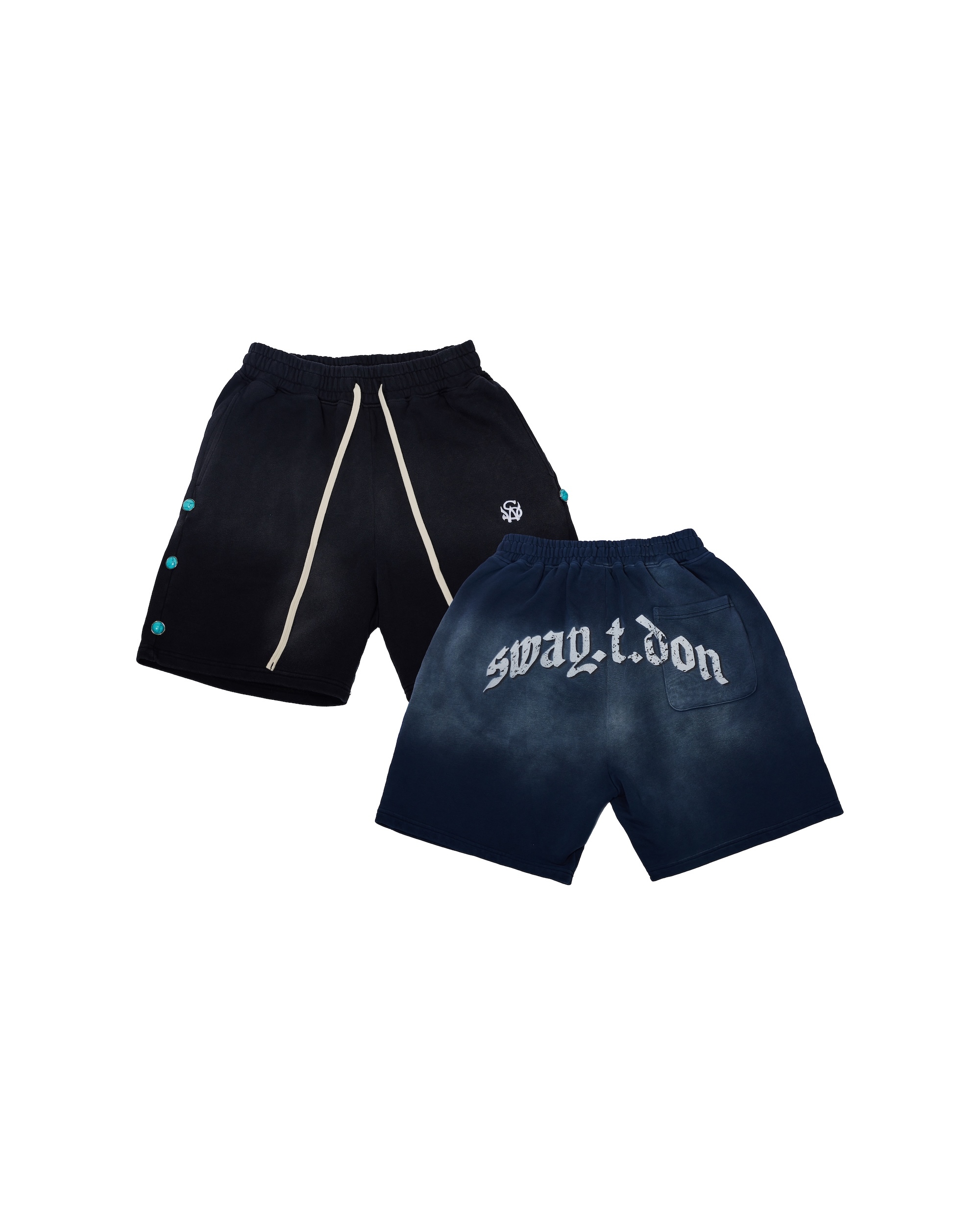 Sway the Don｜“Pure Game” Turquoise Shorts (Black/Blue)