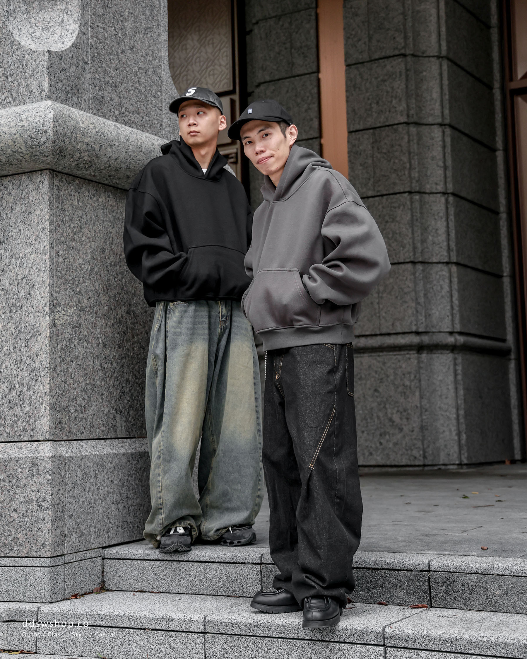 D.CLOSET BOXY 帽踢 短版 厚磅 刷毛