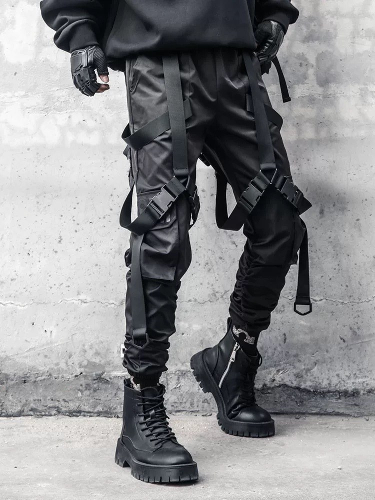 𝙏𝙀𝘾𝙃𝙒𝙀𝘼𝙍 暗黑工裝織帶傘兵褲