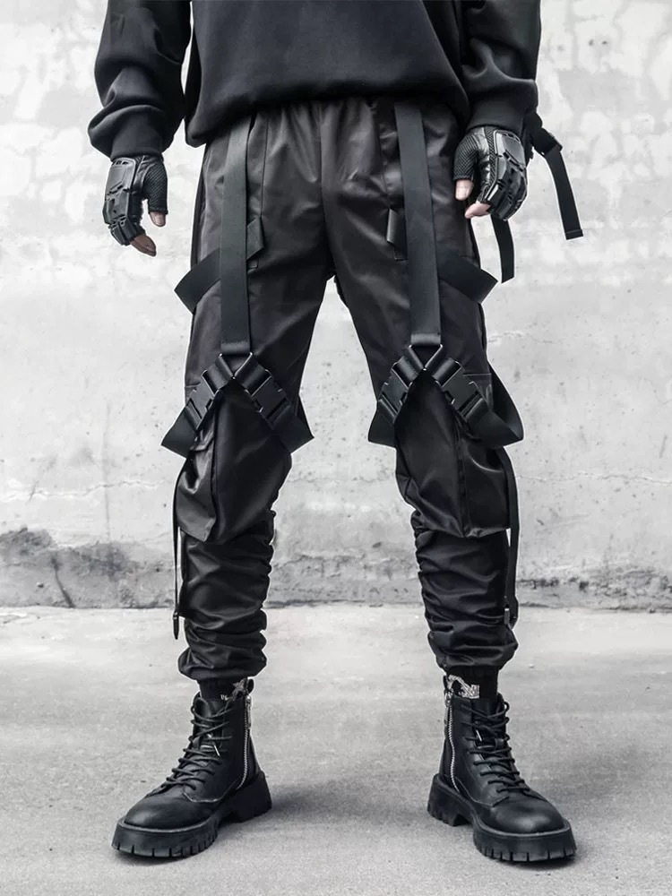 𝙏𝙀𝘾𝙃𝙒𝙀𝘼𝙍 暗黑工裝織帶傘兵褲