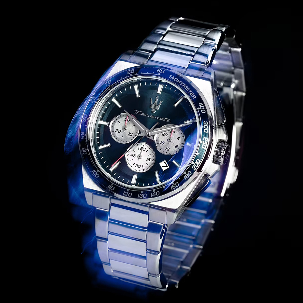 【Maserati 瑪莎拉蒂】速度系列 R8873652005 帶日期 真三眼 不鏽鋼 男款 手錶