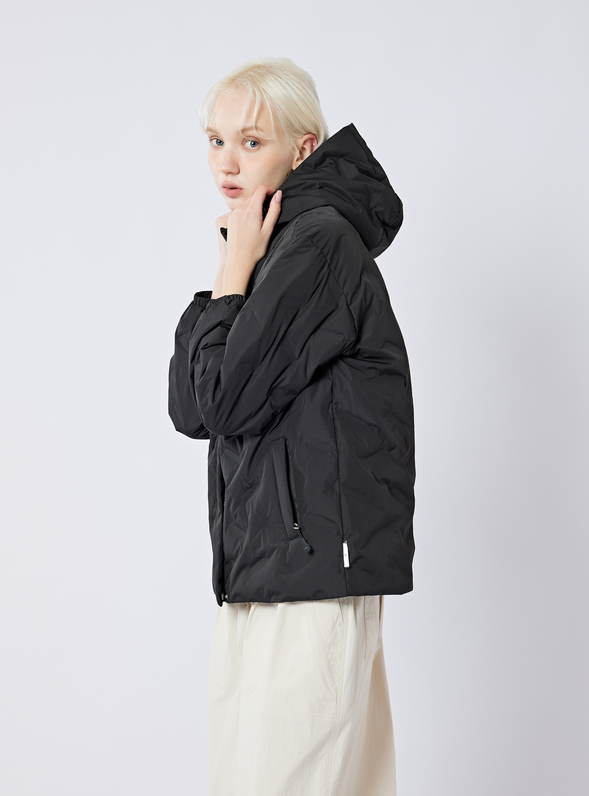 女款 防潑水保暖羽絨連帽外套