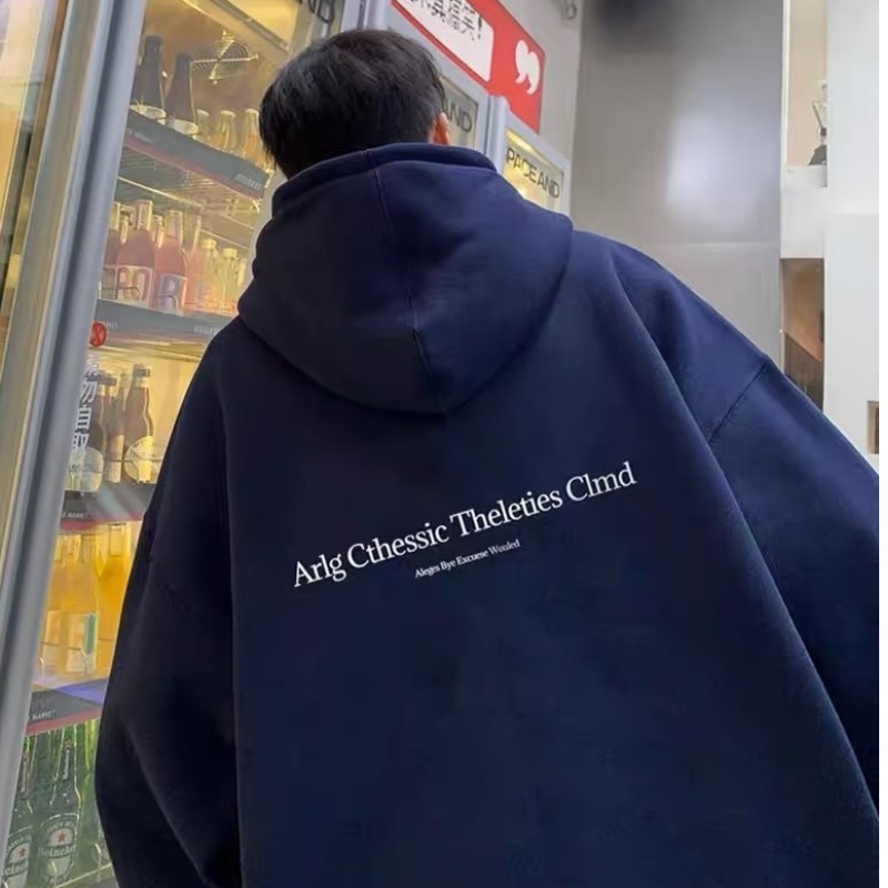 落肩連帽長袖大學T｜重磅挺版休閒衛衣｜YP STYLE