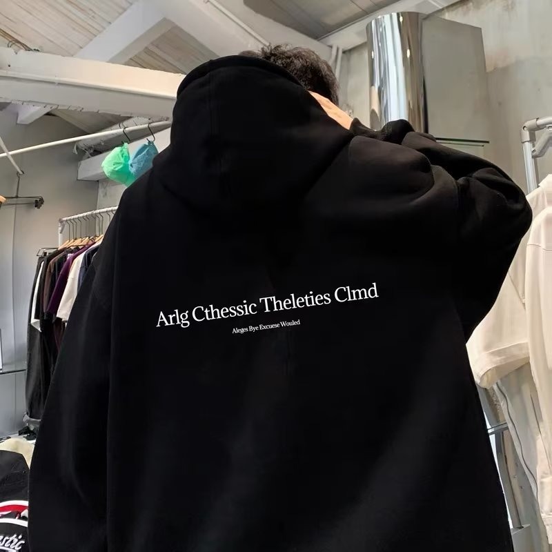 落肩連帽長袖大學T｜重磅挺版休閒衛衣｜YP STYLE