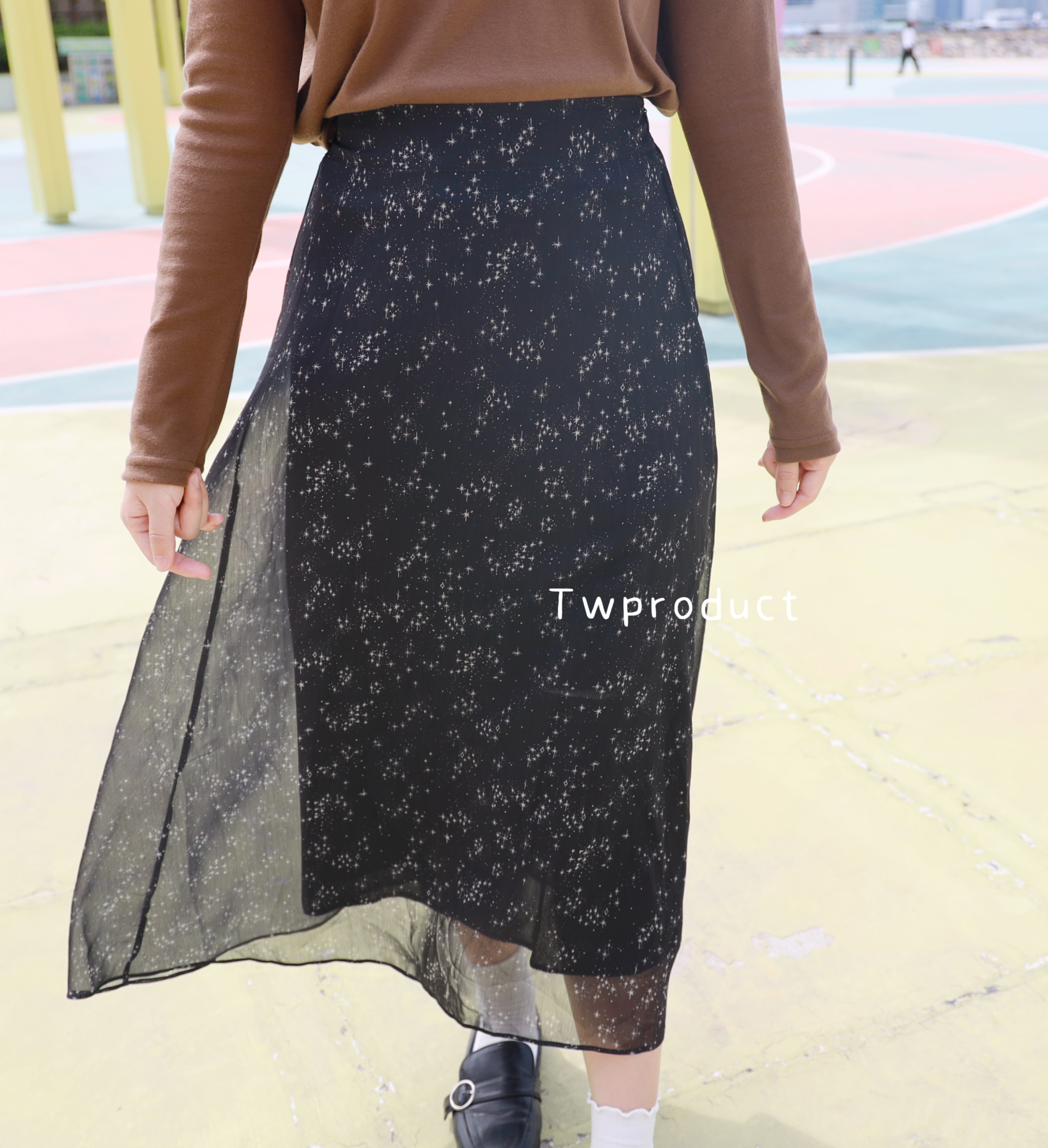 ||SKL258|| 十字閃閃秋日紗長裙