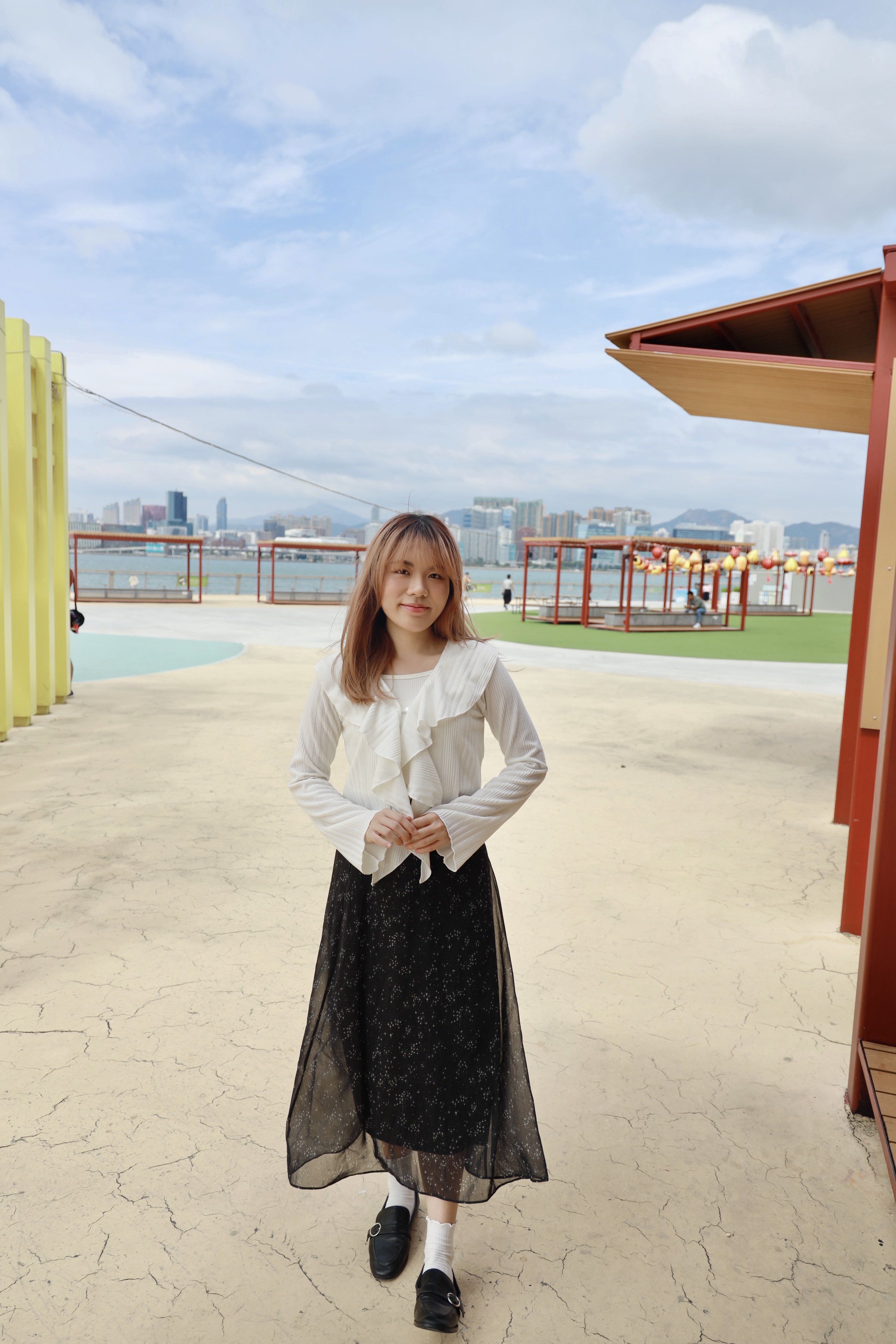 ||SKL258|| 十字閃閃秋日紗長裙