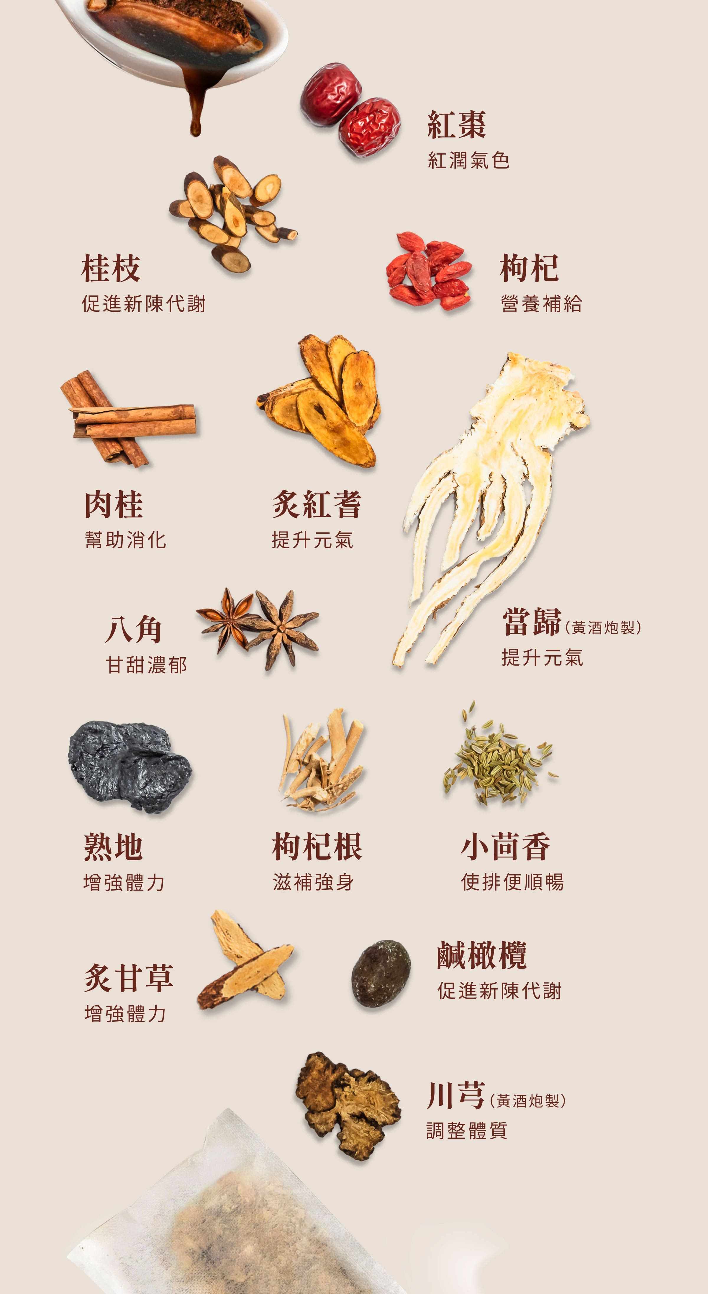 登義藥燉排骨藥膳包原料