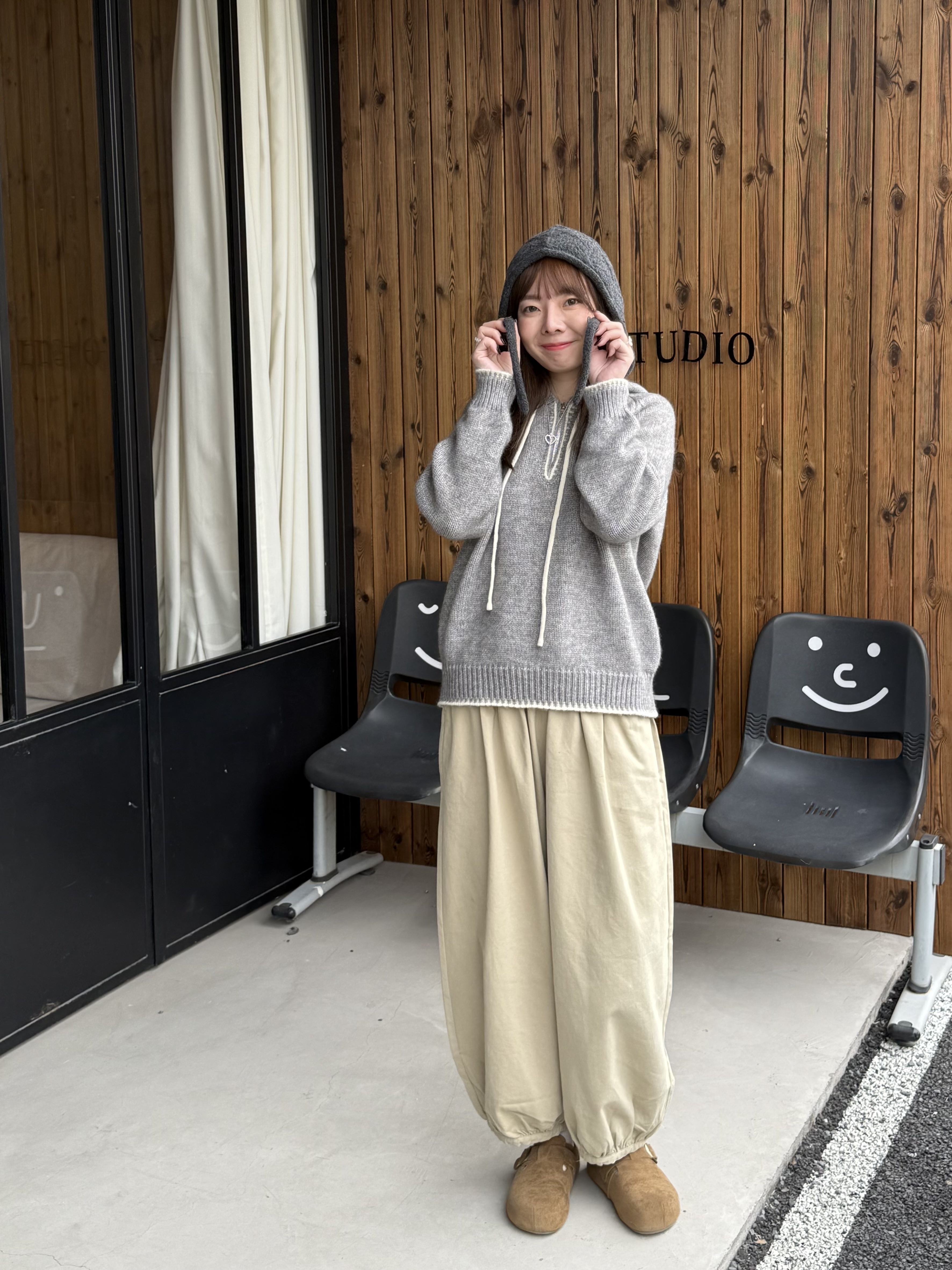 羊毛針織簍空毛帽