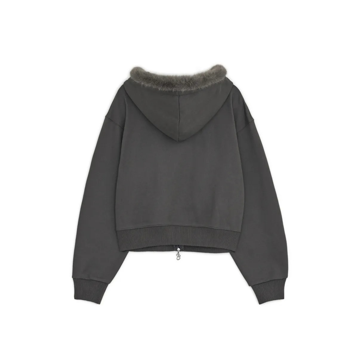 HUG YOUR SKIN) Hotfix fur hoodie zip-up - 3col