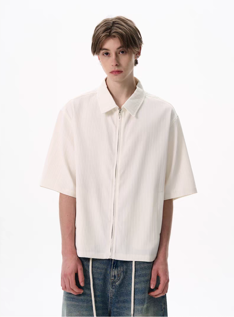 039. Zip-Up Corduroy Shirt