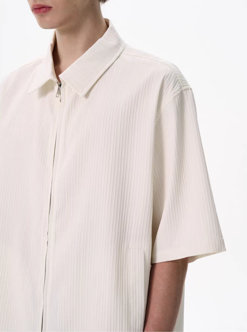 039. Zip-Up Corduroy Shirt
