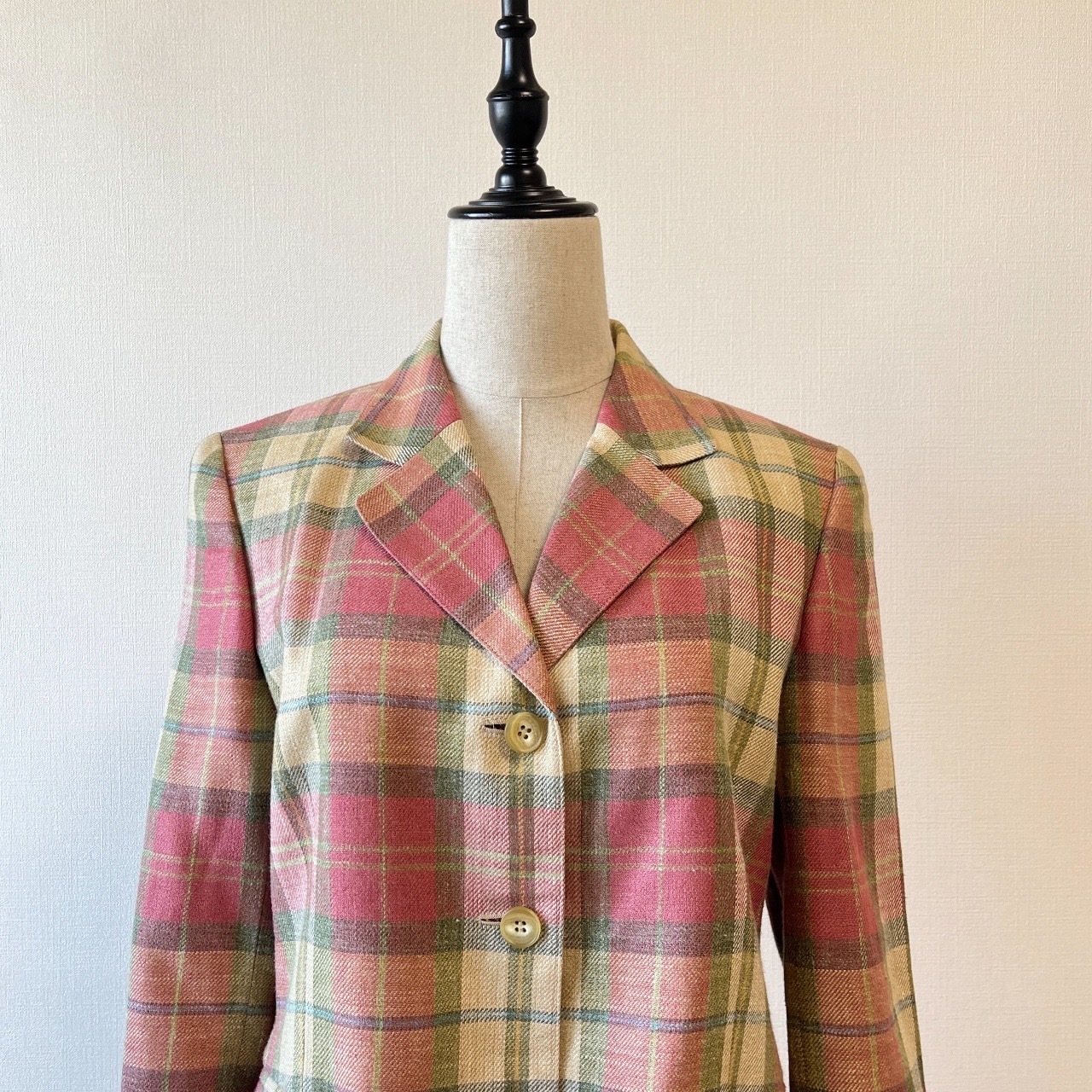 DAKS日本製粉紅色格紋西裝外套