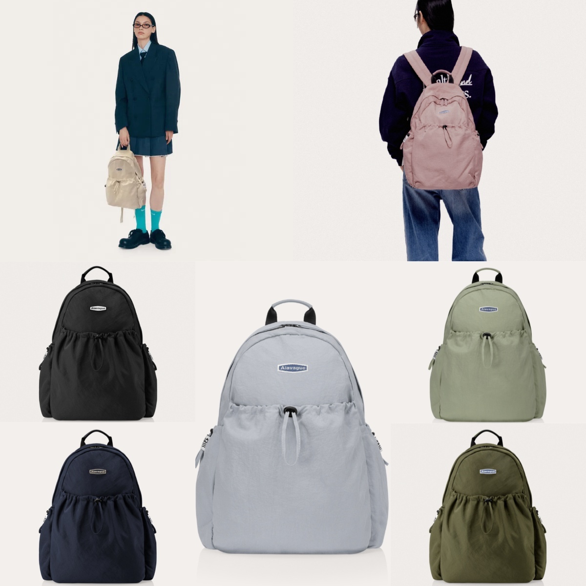 預購┃韓國 Alavague DUGONG BAG L 再生 尼龍 抽繩 後背包 L號