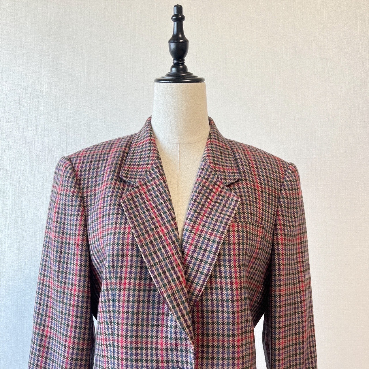 DAKS啡色細格紋羊毛西裝外套