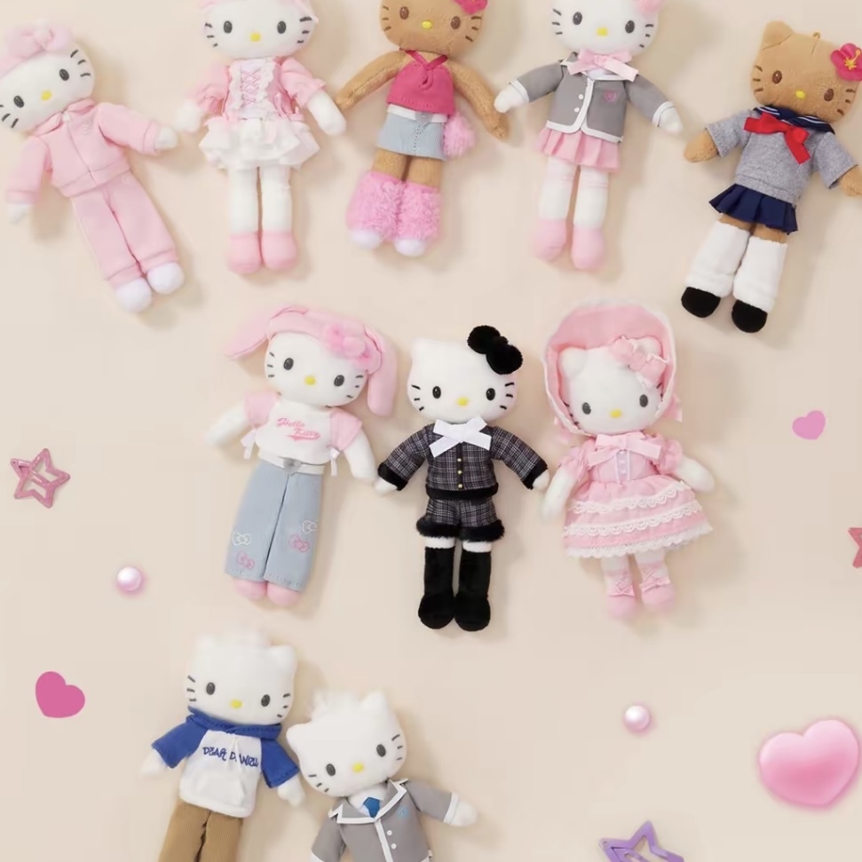 SANRIO 三麗鷗 HELLO KITTY 丹尼爾 長腿吊飾 百變裝扮 凱蒂貓 絨毛吊飾 精緻 日常穿搭 配件