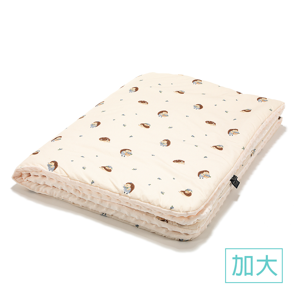 La Millou波蘭 暖膚豆豆毯加大｜藍莓小刺蝟｜雲朵白