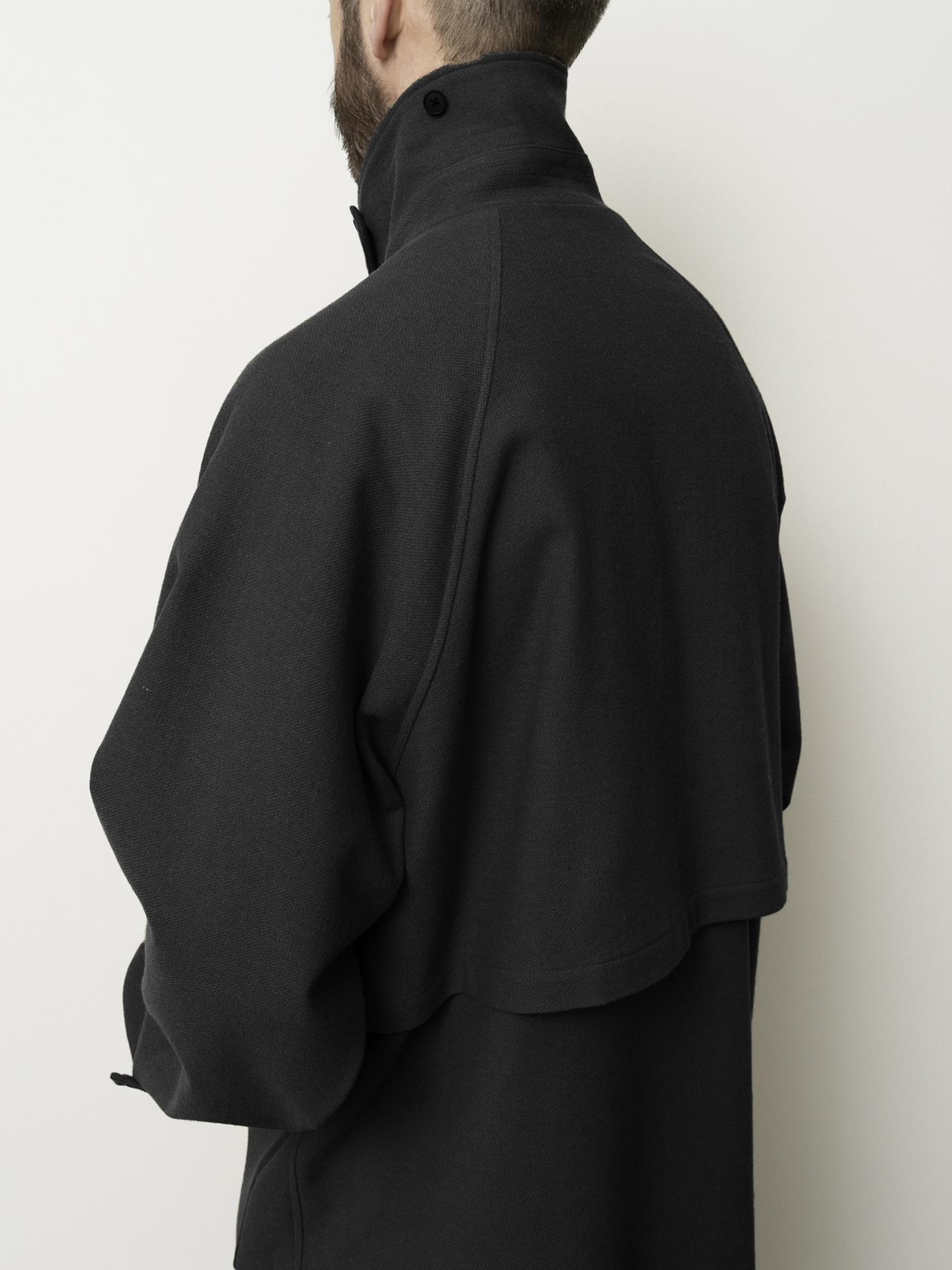 Still By Hand W/N Balcollar Coat Black Navy CO03253