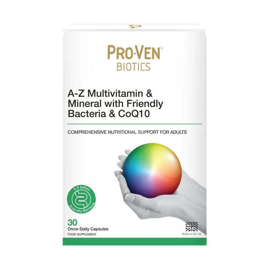【直播】PRO-VEN LL1031110 A-Z Multivitamin & Mineral with Friendly Bacteria & CoQ10 多種維他命+礦物質營養+輔酶補充劑 (30粒)